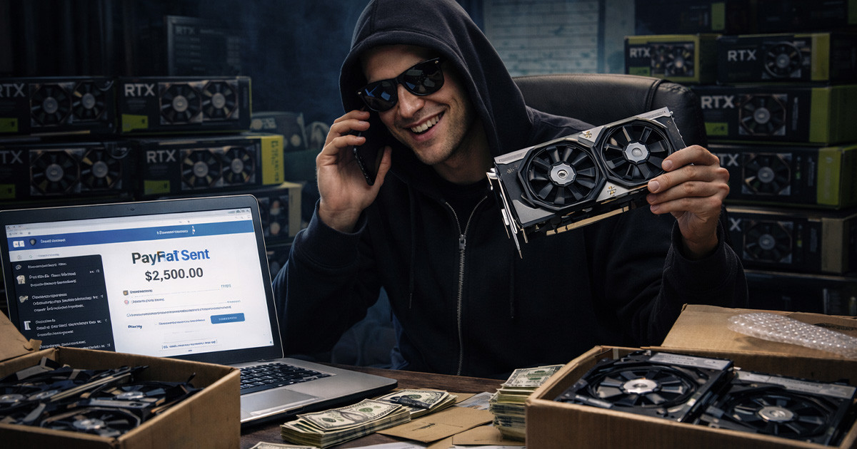 Még a matricákat is kicserélték, így sem sikerült átverni a kamu RTX 5080 vásárlót