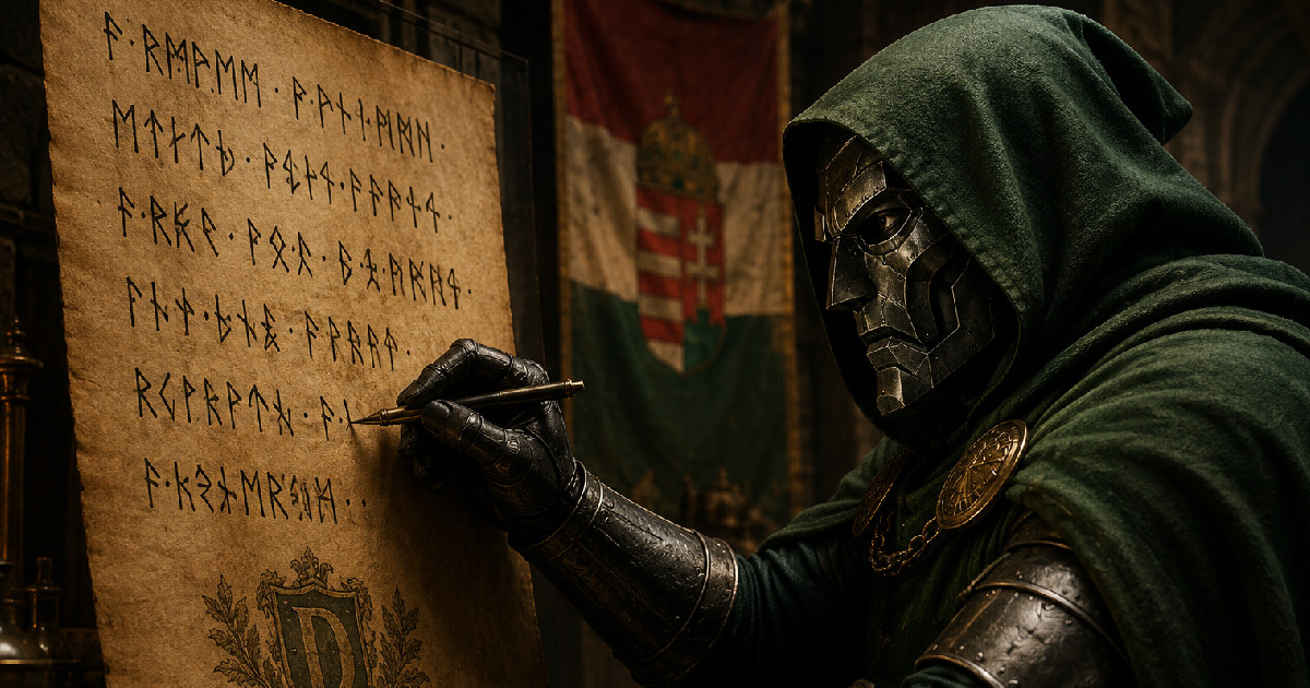 Doctor Doom országának írásrendszere feltűnően hasonlít a székely–magyar rovásírásra 