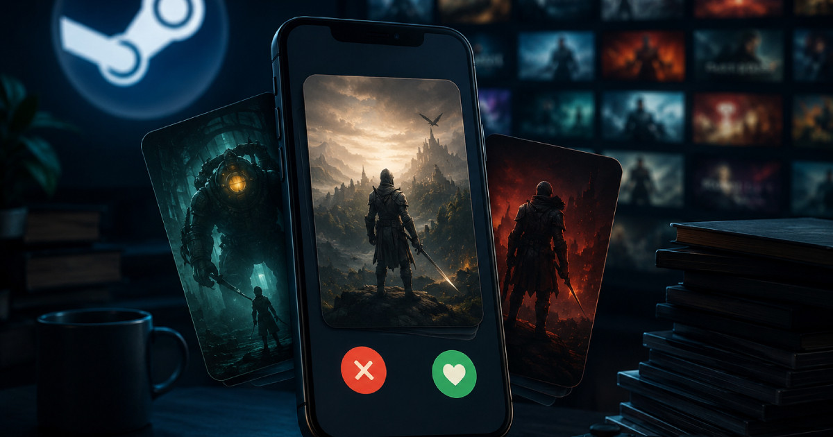 Ez a Tinder-szerű app megmutatja hány felesleges játékod van, és mennyi pénzt pazaroltál el Steamen