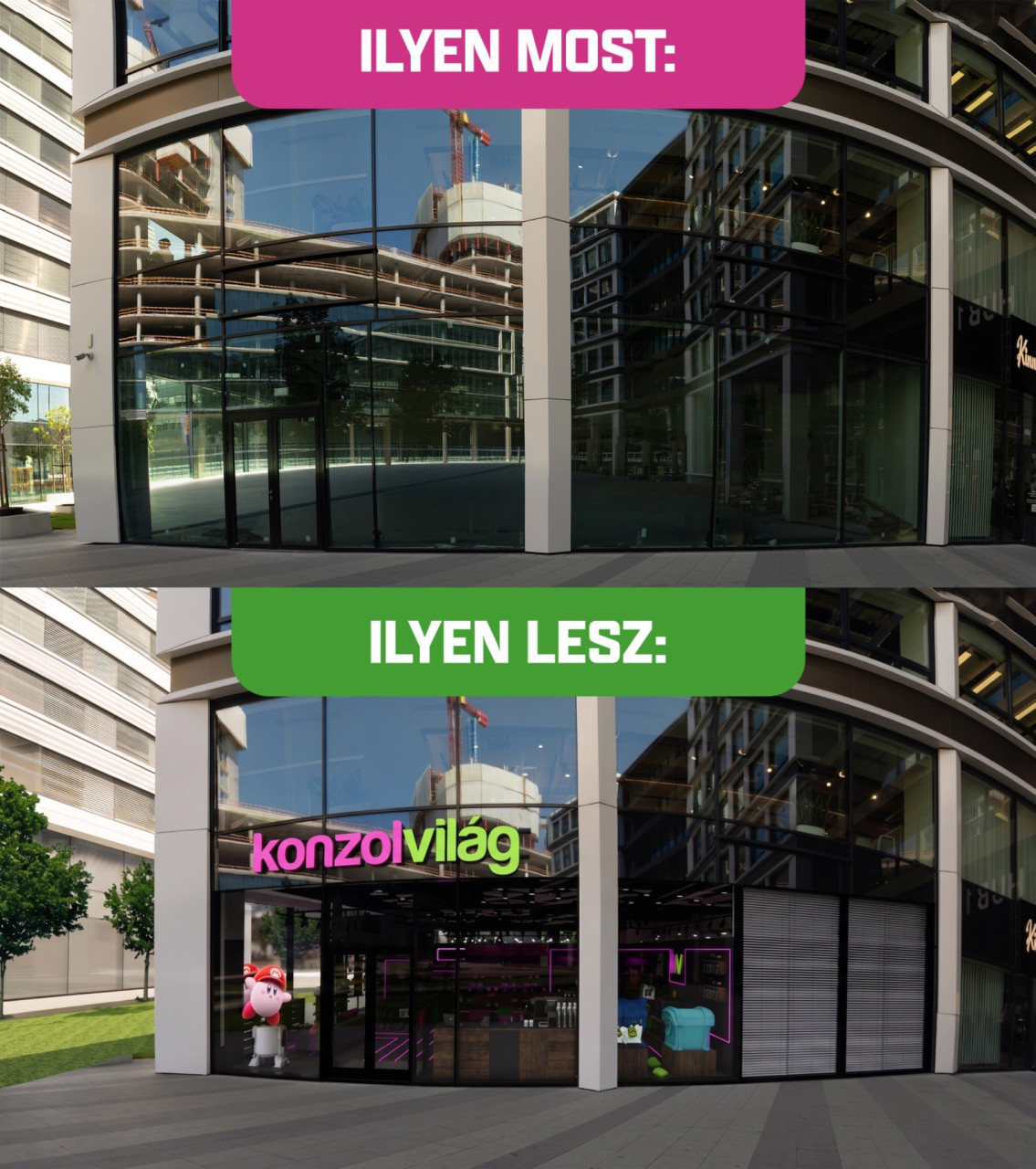 A Konzolvilág Lobby tervezett megjelenése az AGORA HUB1-ben. Forrás: Konzolvilág