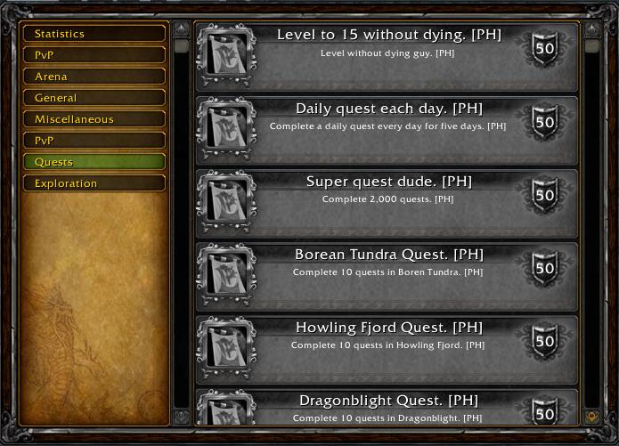 Achievementek a World of Warcraftban? Achievementek a World of Warcraftban?