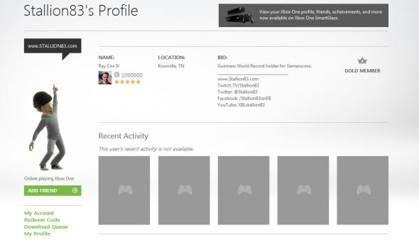 Stallion83 Xbox Live profilja